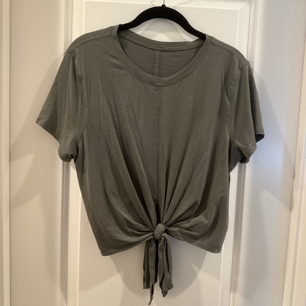 Lululemon Olive Green Tie-Front Women's Top